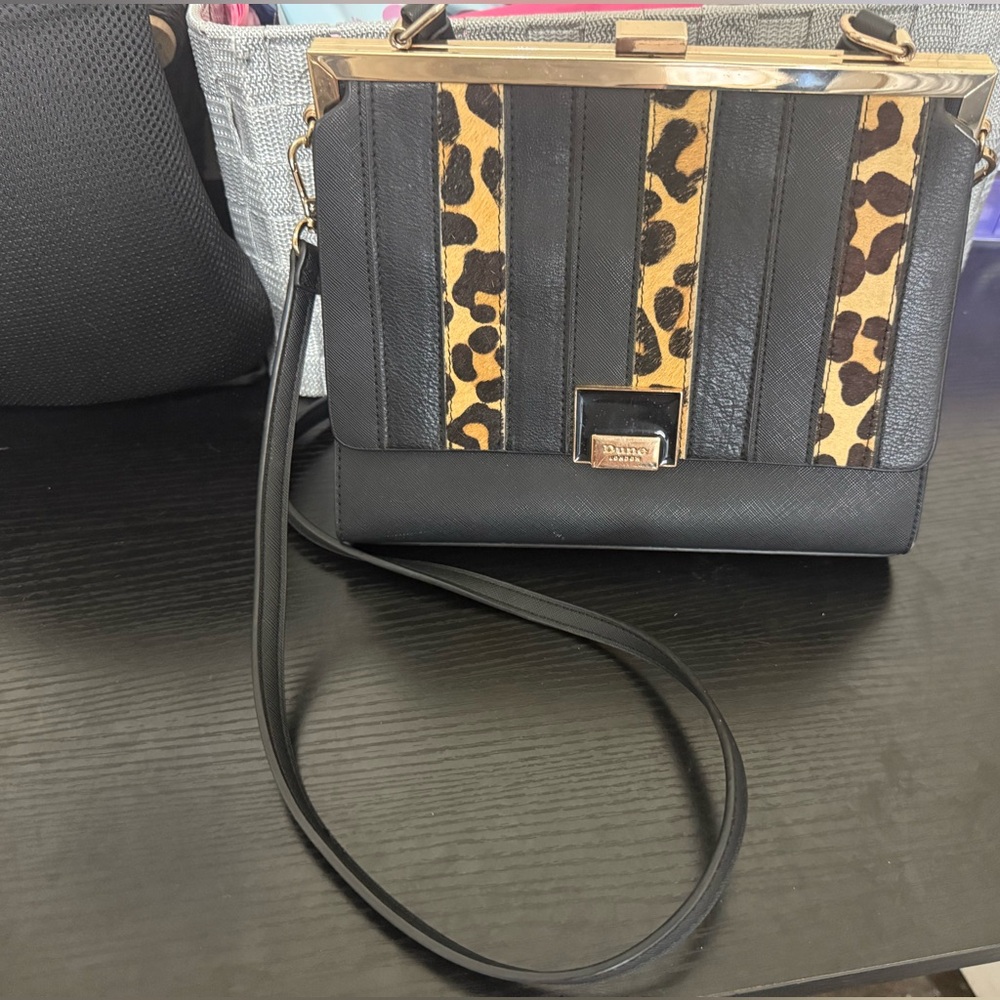 Dune London Black and Brown Crossbody Bags with Gold Hardware
